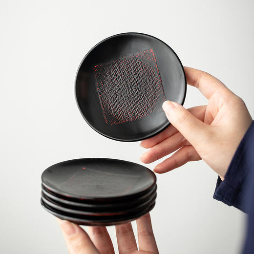 茶家吉橙原木布贴大漆茶托干泡垫小壶承茶杯托多款可选 商品图7