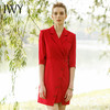 IWY/红色西装连衣裙女2022夏季高级感上镜主持工作服职业套装气质正装222070Q1 商品缩略图2