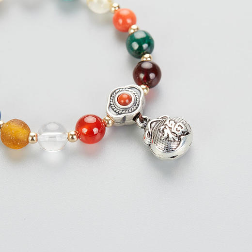 婴幼儿多宝手串‧银福袋手串 925足银钱袋天然幸运宝石 醍醐原创 男女 商品图2