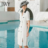 IWY/白色短袖西装连衣裙夏季气质女神范时尚高端职业装双排扣职业套裙Q721 商品缩略图1