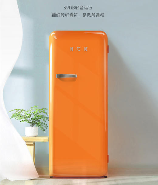 HCK哈士奇 BC-330RDE 281L 烤漆复古冰箱家用单门独立冰柜冷冻冷藏 商品图1