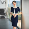 IWY/气质藏青职业西装连衣裙女前台接待正装美容院工作服播音艺考套裙Q710-ZL 商品缩略图0