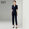 IWY/高端职业装女夏季气质藏青短袖西装套装公务员面试职业工作服正装CP11237 商品缩略图1