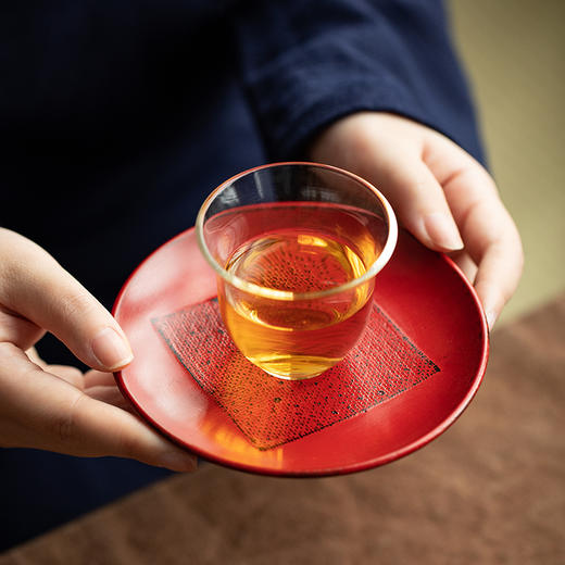 茶家吉橙原木布贴大漆茶托干泡垫小壶承茶杯托多款可选 商品图13