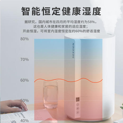 SEEDEN西点空气加湿器XD-3500A    超声波家用静音空气净化加湿香薰chujun卧室上加水 商品图3