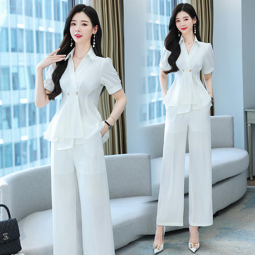 职业套装女夏季新款气质优雅女神范时尚显瘦两件套HR-WM22159 商品图2