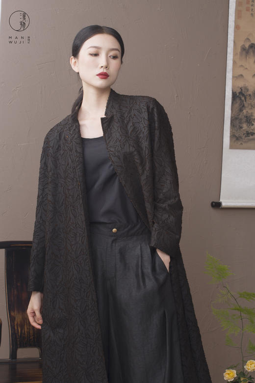 漫物记提花开衫中长外套MWJ-W013 商品图3