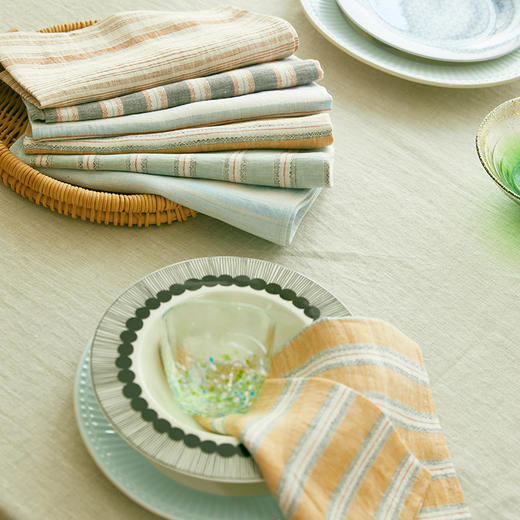亚麻条纹系列餐巾简约小清新 商品图1