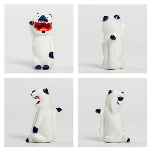 不仁斋薛继业陶瓷雕塑经典款 迷你陶瓷猫 老虎金钱豹摆件潮玩 商品图4