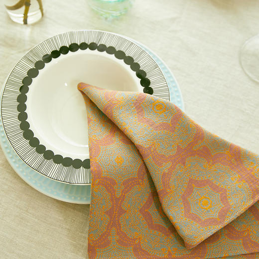 神秘波西系列餐巾复古亚麻高档口水巾 商品图1