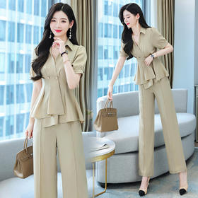 职业套装女夏季新款气质优雅女神范时尚显瘦两件套HR-WM22159