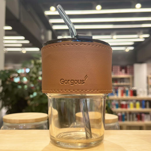 玻璃竹节杯420ml 吸管口直饮口一杯多用 便携咖啡杯家用水杯 不耐高温不可加热 （新款和之前的老款有细微差别 吸管只有烟灰色 介意勿拍） 商品图2