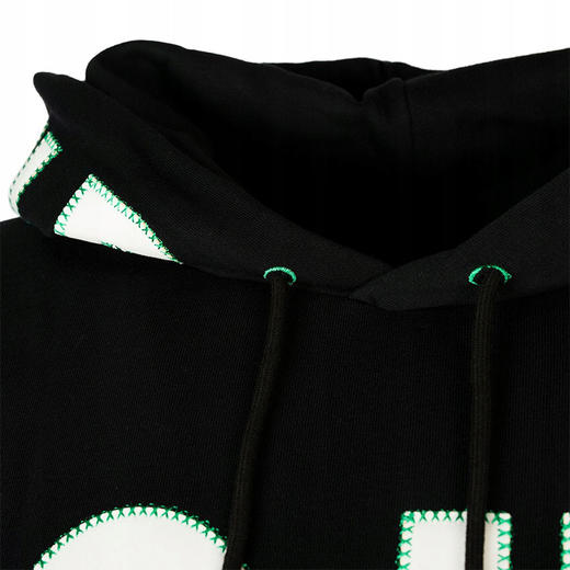 RICHMOND 男士棉质字母徽标印花抽绳连帽卫衣 黑色 RMP19034FE BLACK 商品图2