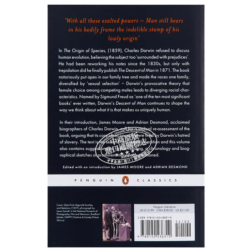 【中商原版】[英文原版] The Descent of Man 人类的演进 达尔文 商品图1