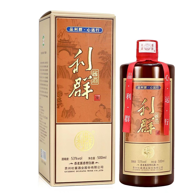 杜酱 利群酱酒 酱香型白酒53度纯粮酿造老酒 酱香酒大曲原浆高粱酒 500ML单瓶