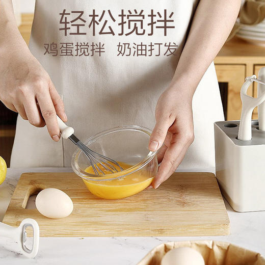【组合使用 得心应手】爆款厨房六件套剪刀水果刀果蔬刨打蛋开瓶器组合套装收纳座多功能辅食工具热卖 商品图2