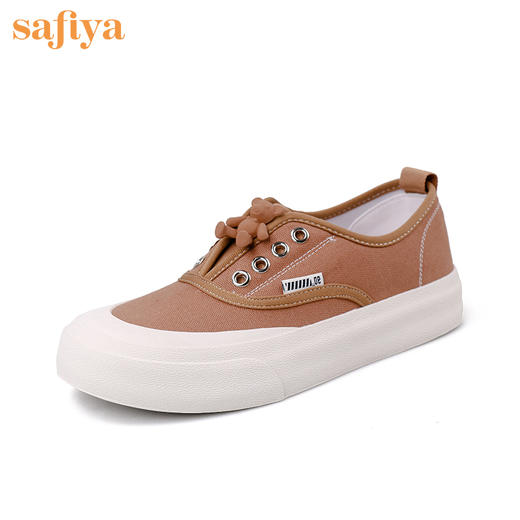 Safiya索菲娅潮趣小熊低跟百搭帆布鞋2022秋新款SF23112404 商品图1