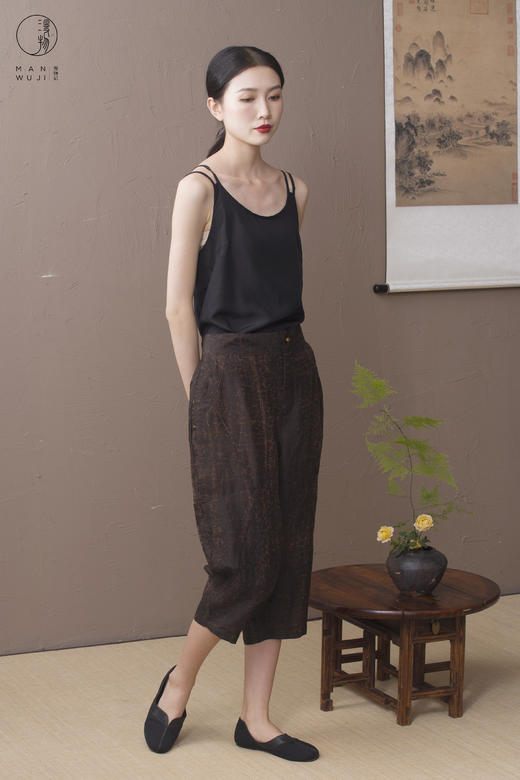 漫物记香云纱女式拼接七分裤xys-w069 商品图5