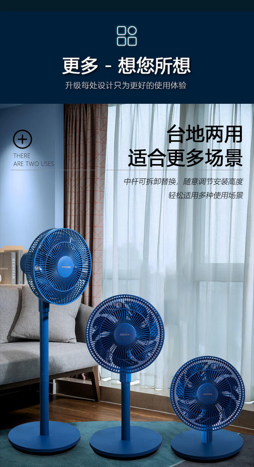 SEEDEN/西点 台地两用寸12寸交流立式空气循环扇KF-2988 商品图5