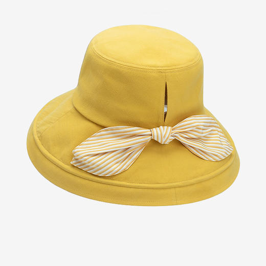 D.Jernny黛嘉霓蝴蝶结大檐夏季薄款透气遮阳防晒渔夫帽海边度假太阳帽MSB22WH118100 商品图0