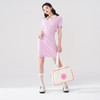 西遇POLO领连衣裙女2022年夏季新款粉色针织显瘦露背系带小裙子D0020919 商品缩略图1