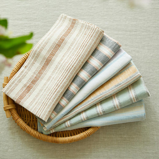 亚麻条纹系列餐巾简约小清新 商品图0