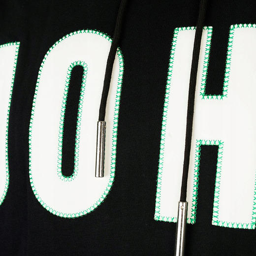 RICHMOND 男士棉质字母徽标印花抽绳连帽卫衣 黑色 RMP19034FE BLACK 商品图3