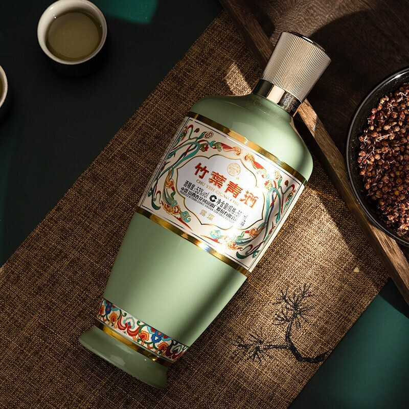 【整箱6瓶】竹叶青荣耀53度清香型白酒500ml