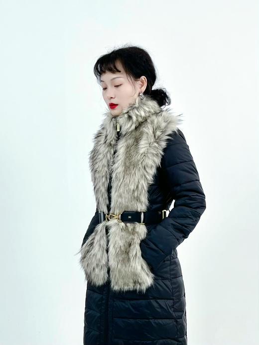 【直播199】EF拼接中长棉服环保皮草9151840823 商品图4