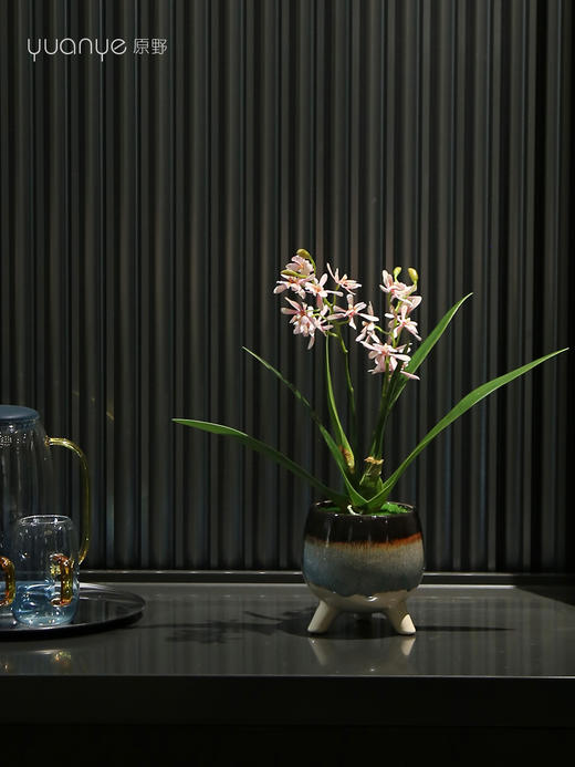 新中式高端兰花仿真花茶室客厅玄关摆设件餐桌花摆花茶几装饰花 商品图3