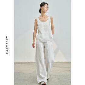 EAZYPEZY 亚麻吊带背心阔腿裤套装