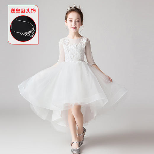 儿童礼服裙花童主持人生日钢琴拖尾演出礼服DP8202 商品图5