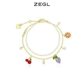 ZEGL樱桃手链女生夏ins小众设计2022年新款轻奢柠檬葡萄闺蜜手饰