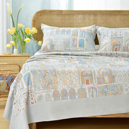 摩洛哥系列亚麻盖毯夏季北欧单双人凉被 商品图1