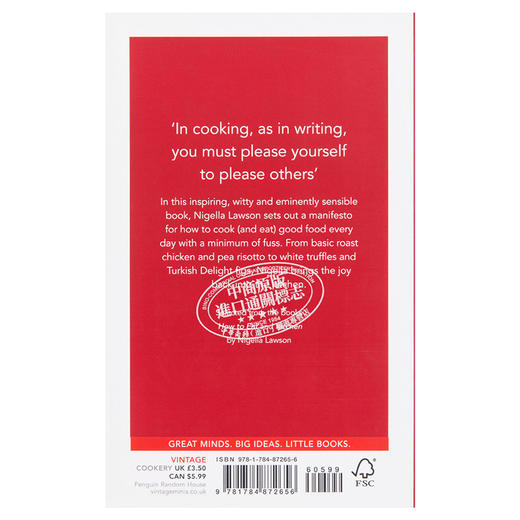 【中商原版】吃 Vintage迷你系列 英文原版 Eating Nigella Lawson 英语小说文学读物 Vintage Minis 企鹅兰登封面展 商品图1