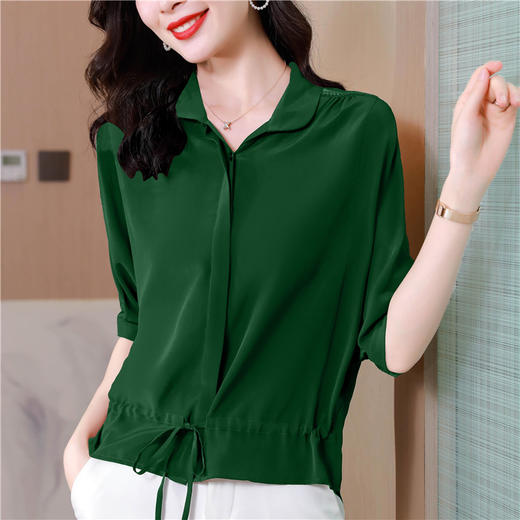 新款法式时尚气质休闲薄款仿真丝衬衫KQL-1825 商品图2