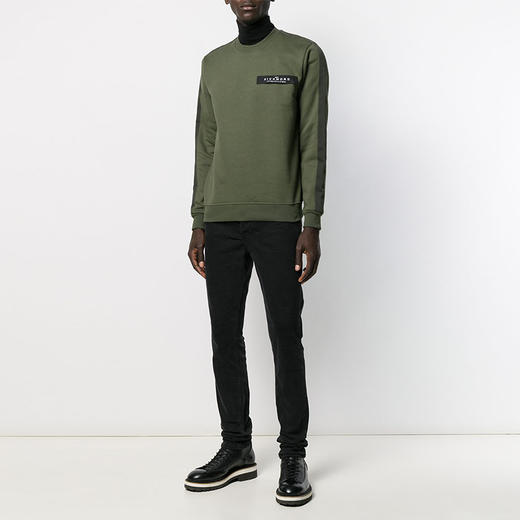 RICHMOND 男士棉质字母徽标印花长袖卫衣 军绿色 RMA19088FE KAKY 商品图3