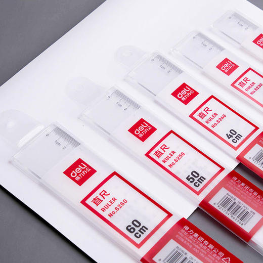 【仅供集采】得力文具6220塑料直尺20cm/30cm多规格尺子办公绘图制图测量工具 商品图1