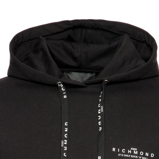 RICHMOND 男士棉质字母徽标印花连帽卫衣 黑色 RMA19099FE BLACK 商品图1
