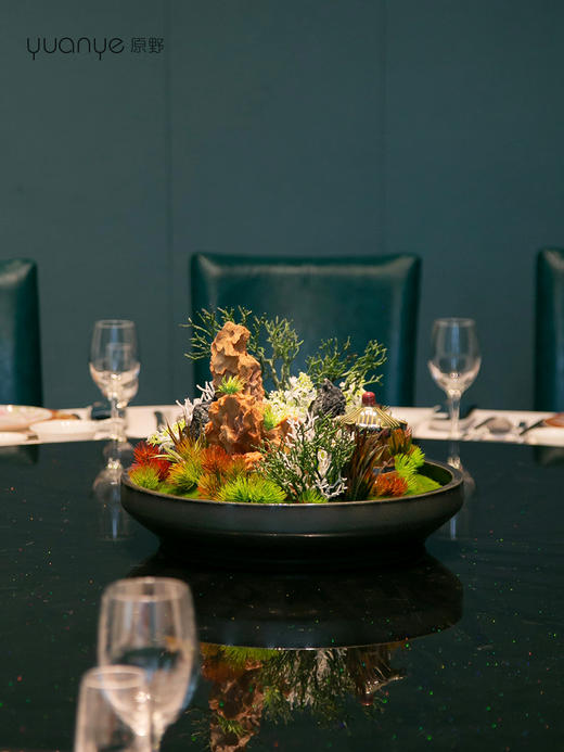 酒店高档餐桌花仿真花圆桌转盘桌面餐厅包厢大装饰假花摆设件 商品图2