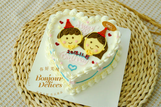情侣手绘蛋糕（订购之前请务必和客服沟通具体手绘细节）务必提前48小时订购 商品图0