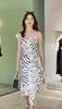 夏季斑马条纹吊带连衣裙女高级感裙子小众设计感显瘦吊带长裙性感 商品缩略图0