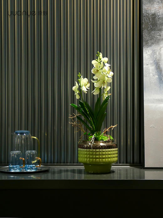 新中式高端仿真花餐桌花摆花茶室客厅玄关前台摆设茶几兰花装饰花 商品图2