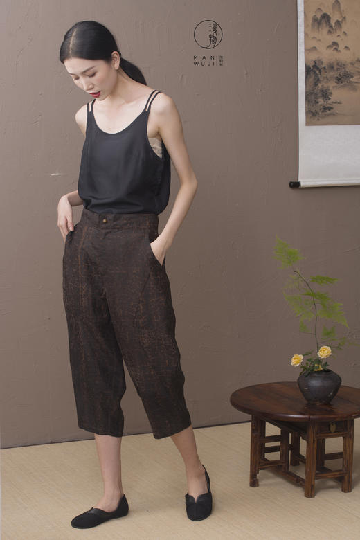 漫物记香云纱女式拼接七分裤xys-w069 商品图4