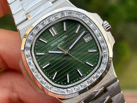 3K厂 【绿盘钻圈】PP百达翡丽运动优雅系列5711/1300A-001鹦鹉螺腕表 商品图12