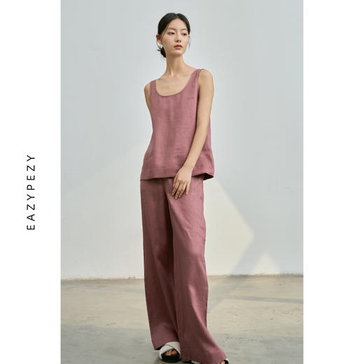 EAZYPEZY 亚麻吊带背心阔腿裤套装 商品图5