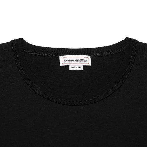 Alexander McQueen/亚历山大麦昆【22春夏新款】男士棉质圆领短袖T恤黑色骷髅图案 683164 QSX03 商品图2