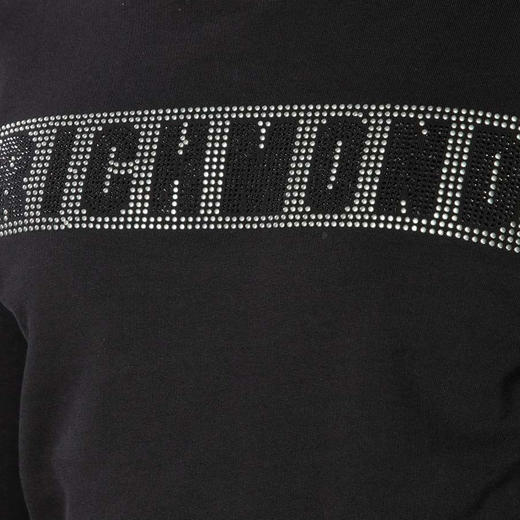 RICHMOND 男士棉质铆钉字母圆领长袖卫衣 黑色 RMP19059FE BLACK 商品图3