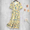 丁摩 苎麻连衣裙旅行印花收腰显瘦棉麻裙子Q122048HS-DY199 商品缩略图4