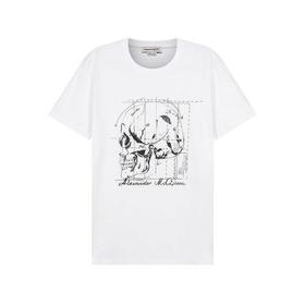 Alexander McQueen/亚历山大麦昆【22春夏新款】男士棉质圆领短袖T恤骷髅头印花 682528 QSZ60